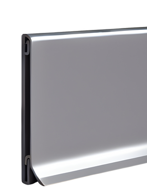 nowoczesna listwa przypodłogowa srebrna