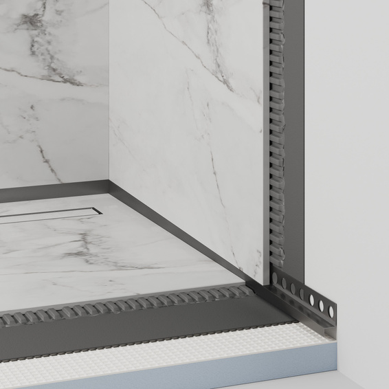 Listwa spadkowa przyścienna, Prawa gun metal szczotkowana 120cm