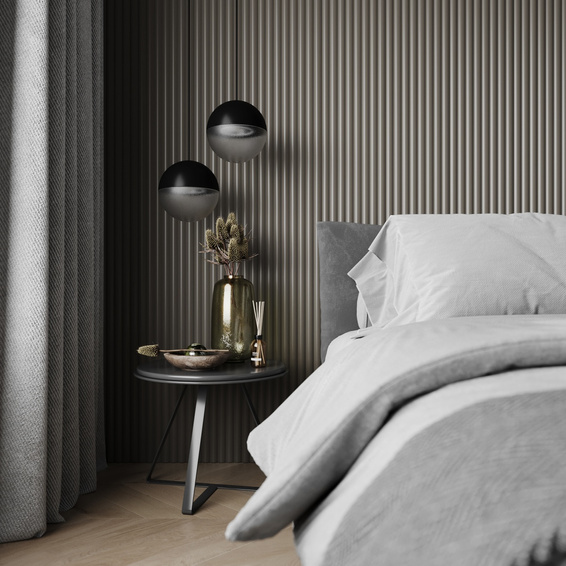 Zakończenie lewe paneli ściennych Lamele dekoracyjne EMMA 3,1cm x 270cm