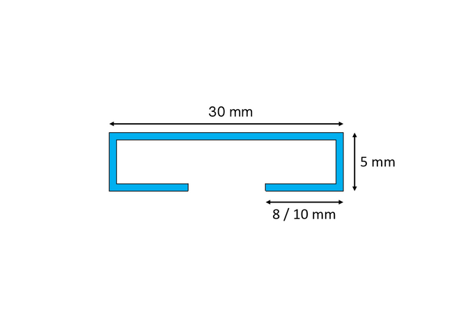 Listwa dekoracyjna ścienna "C" Lamele, Srebrny połysk 30mm x 2700mm