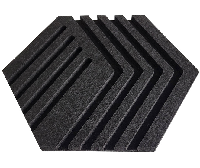 Panel filcowy HEX 3D BLACK 30cm x 26cm x 1,4cm