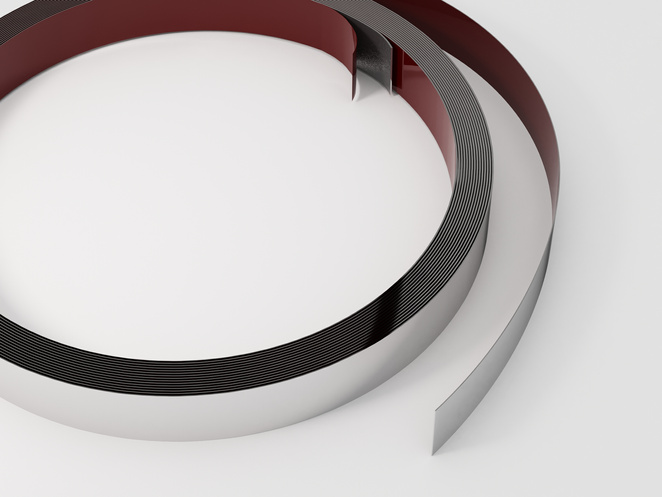 Płaskownik elastyczny samoprzylepny, Srebrny połysk 10mm x 5000mm