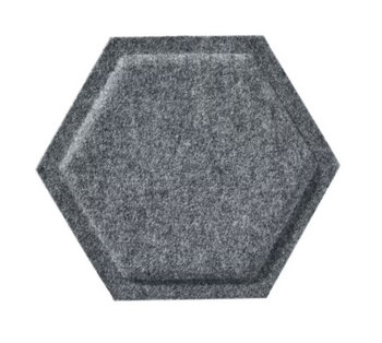 Panel filcowy HEXAGON WITH BORDER 3D szary 30cm x 26cm