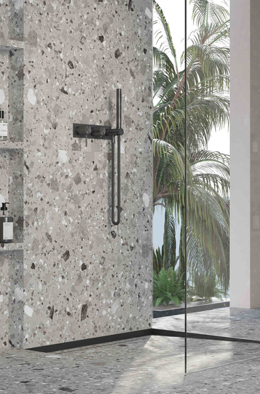 Listwa spadkowa krawędziowa, Lewa gun metal szczotkowana 180cm