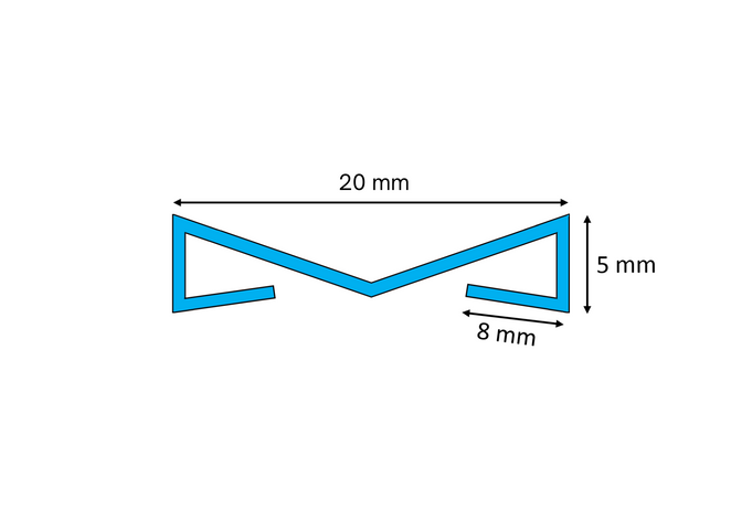 Listwa dekoracyjna ścienna "M" Lamele, Czarny połysk 20mm x 2700mm