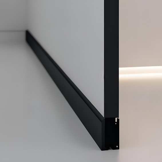 Narożnik zewnętrzny do listwy przypodłogowej aluminiowej, czarny matowy 60mm