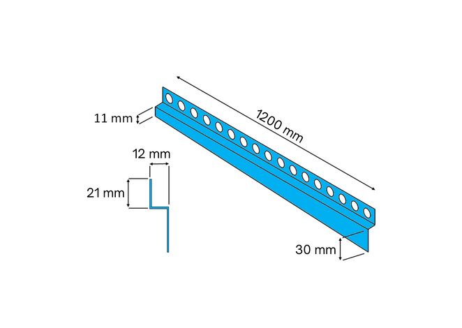 Listwa spadkowa przyścienna, Lewa czarna matowa 120cm