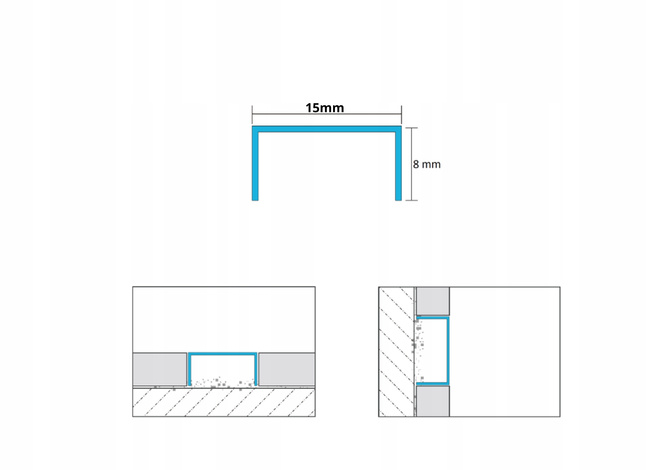 Listwa dekoracyjna rektyfikowana, EXCLUSIVE Czarny mat 15mm x 2700mm