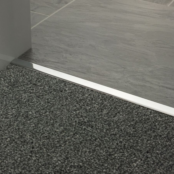 Listwa podłogowa mosiężna "T", chromowana 14mm x 900mm