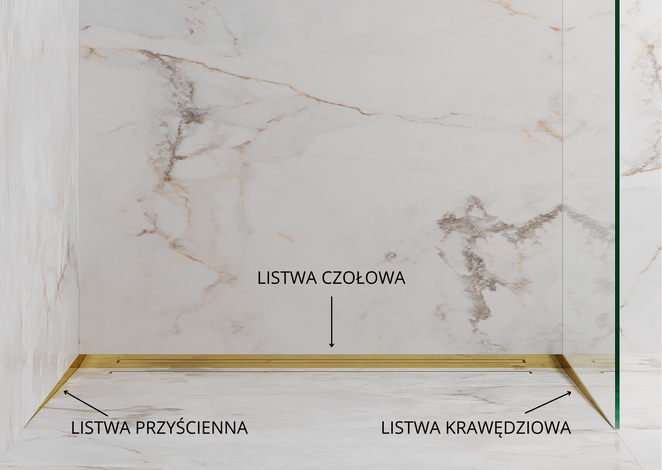 Listwa brodzikowa czołowa, Miedziany połysk 130cm