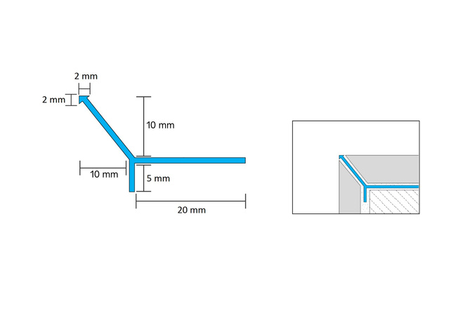 Listwa wykończeniowa aluminiowa "Y" Czarny mat 10mm x 2700mm