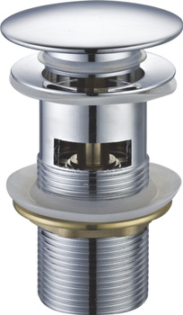 Korek umywalkowy Klik Klak chrom mosiężny z przelewem