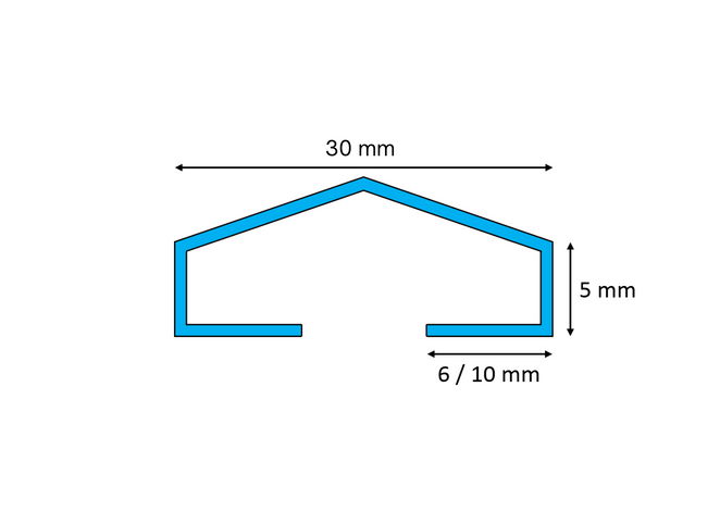 Listwa dekoracyjna ścienna "A" Lamele, Czarny połysk 30mm x 2700mm