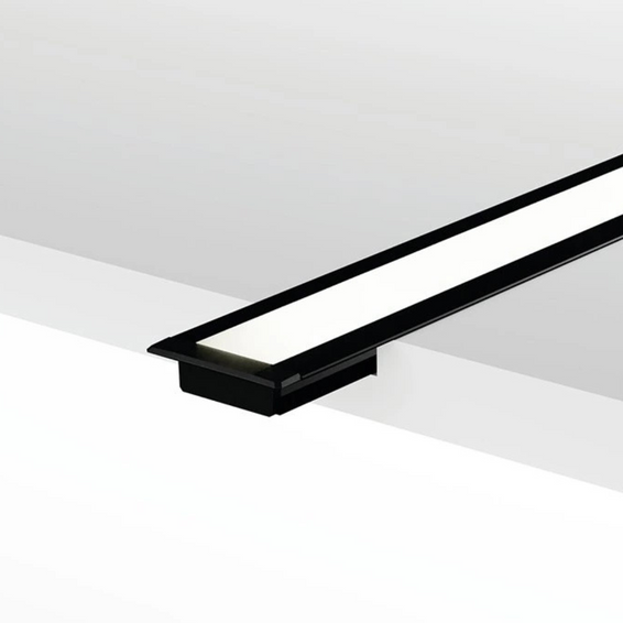 Profil aluminiowy wpustowy czarny LED NANO 6 / 22,2mm x 2700mm