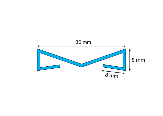 Listwa dekoracyjna ścienna "A" Lamele, Czarny połysk 20mm x 2700mm