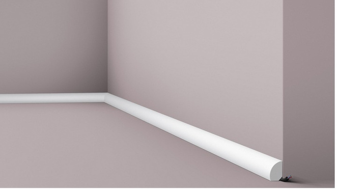 Listwa ścienna dekoracyjna, Ćwierćwałek biały 1,8cm x 200cm