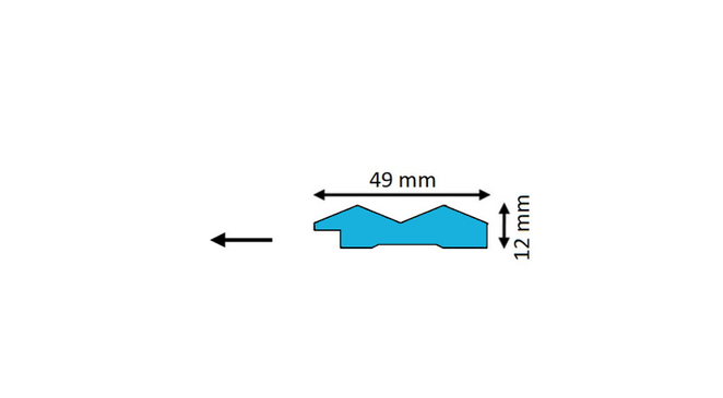 Zakończenie prawe paneli ściennych ALESSIA 4,9cm x 270cm