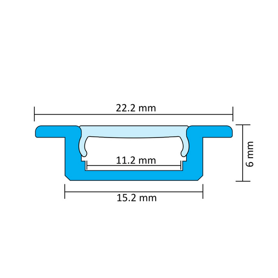 Klosz do profilu aluminiowego LED NANO 6 / 22,2mm x 2700mm