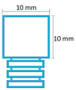 Narożnik wykończeniowy do listwy "P" Czarny mat 10mm x 10mm