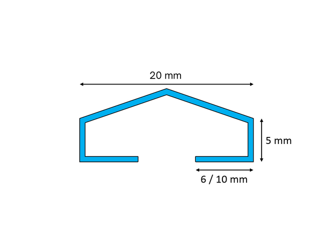 Listwa dekoracyjna ścienna "A" Lamele, Czarny połysk 20mm x 2700mm