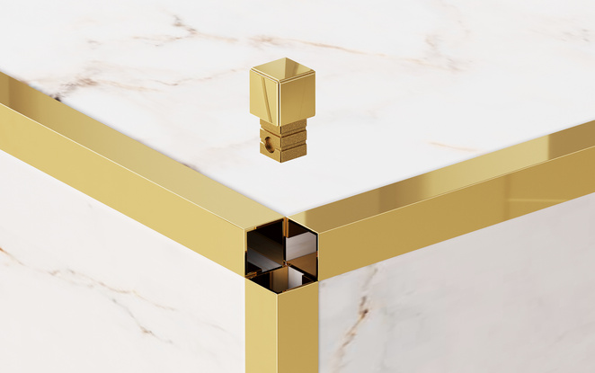 Narożnik wykończeniowy do listwy "P" Złoty połysk 12mm x 12mm