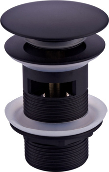 Korek umywalkowy Klik Klak czarny mosiężny z przelewem