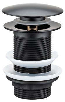 Korek umywalkowy Klik Klak czarny mosiężny bez przelewu