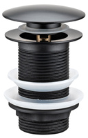 Korek umywalkowy Klik Klak czarny mosiężny bez przelewu